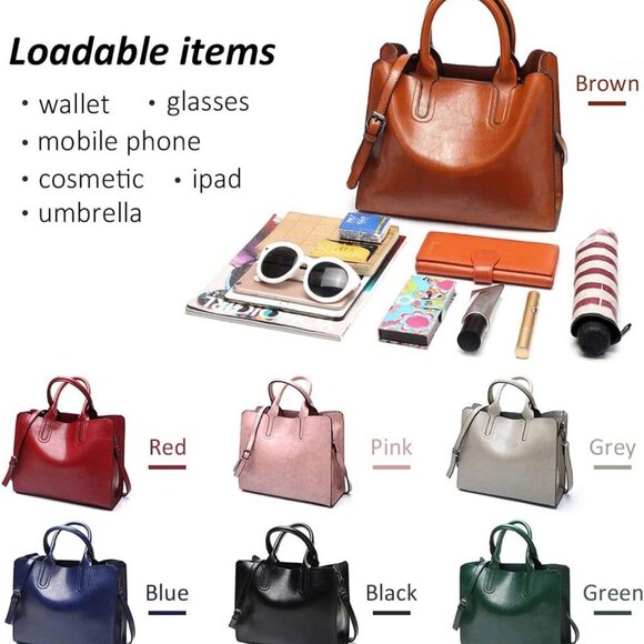 Elegant Brown Leather Tote Bag for Women: Versatile & Stylish Organizer - Picture 2 of 7